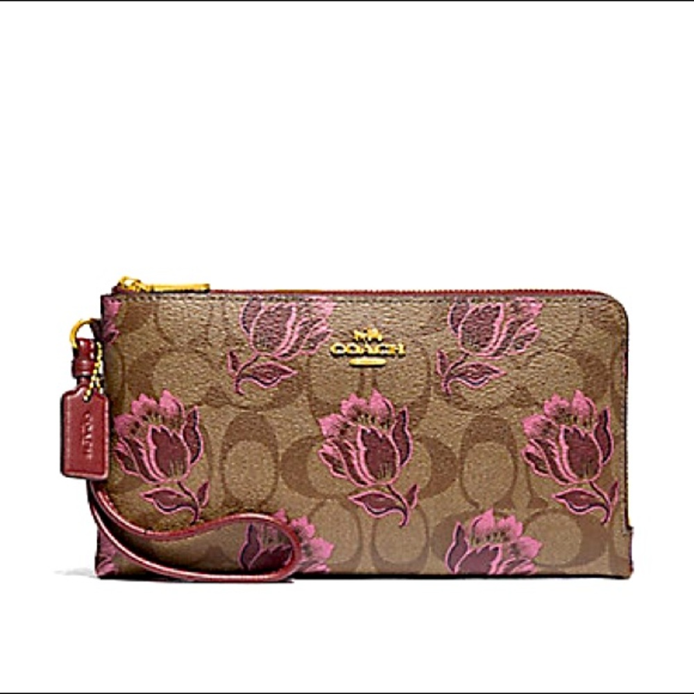 Mint! Double Zip Wallet In Desert Tulip Print 🌷